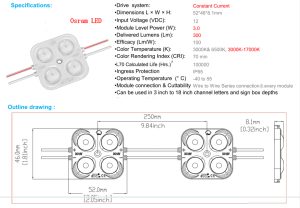 3W Osram 4 LED Module 180° - LED Module - 1